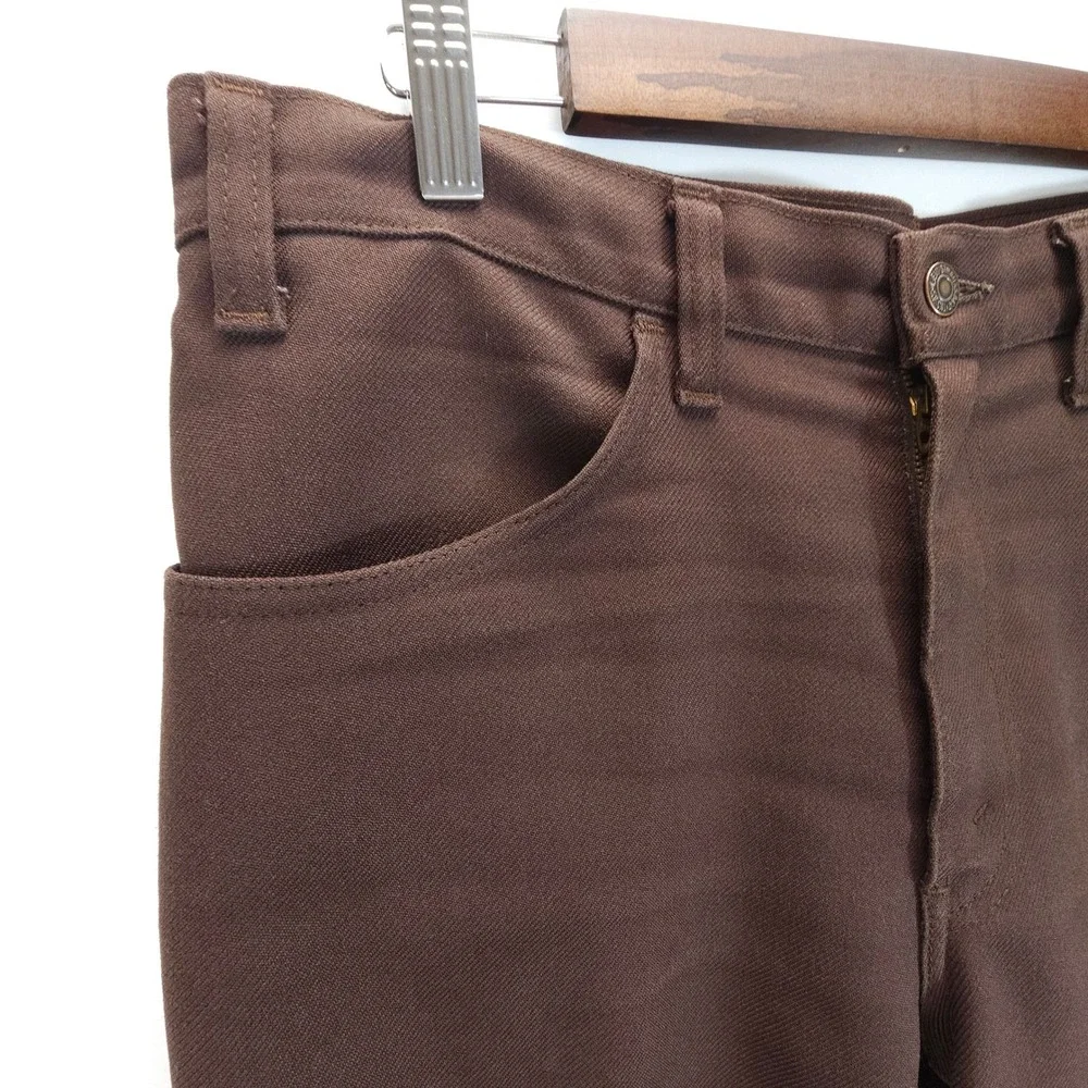 Vintage Levis 517 Mens 33x31 Brown‎ Sta-Prest Gold Tab Flared Bootcut Pants